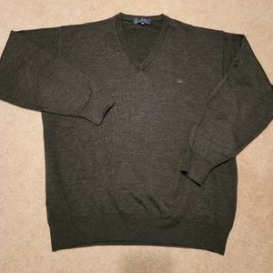 Burberry London vintage brown Merino wool V neck sweater size 6/XL Resing